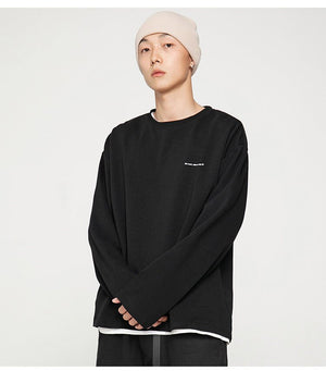 We lead, others copy© Casual Solid Long Sleeve , - Streetwear T-Shirts - Slick Street