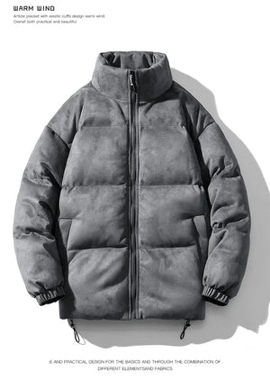 Solid Color Puff Sleeves Bubble Jacket Dark Grey, XXS - Streetwear Jacket - Slick Street