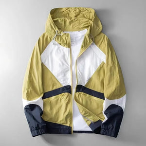 ZK26 Color Block Zipper Jacket Yellow, XS - Streetwear Jacket - Slick Street