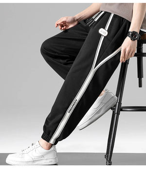 Side Stripe Design Ankle Length Pants , - Streetwear Pants - Slick Street