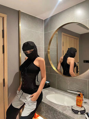 Full Face Mask Zipper Style Monkey Cap , - Streetwear Cap - Slick Street