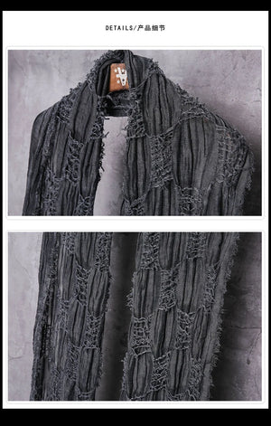 Ripped Design Round Neck Scarf , - Streetwear Accessories - Slick Street