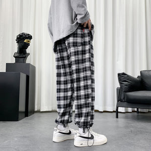 Black And White Checkered Pattern Pants , - Streetwear Pants - Slick Street