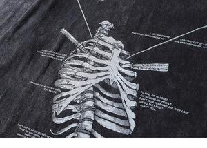 Charcoal The sternum Diagram T-Shirt , - Streetwear T-Shirts - Slick Street