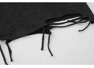 Hand Sketch Ripped Streetwear T-Shirt , - Streetwear T-Shirts - Slick Street