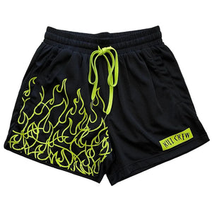 Hot Rod Fire Flame Pattern Shorts , - Streetwear Shorts - Slick Street