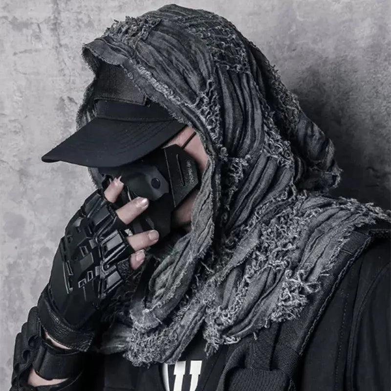 Ripped Design Round Neck Scarf , - Streetwear Accessories - Slick Street