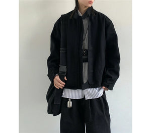 Plain Color Cropped Jacket , - Streetwear Jacket - Slick Street