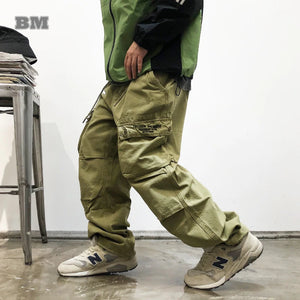 Tactical Straight Leg Elastic Waist Pants , - Streetwear Pants - Slick Street