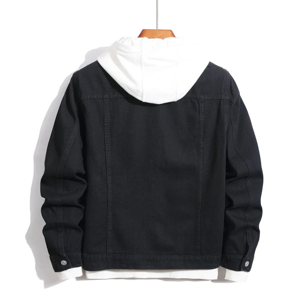 Distressed Denim Black Jacket , - Streetwear Jacket - Slick Street