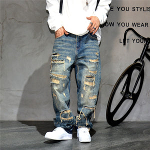 Indigo 26 Blue Distressed Jeans , - Streetwear Jeans - Slick Street