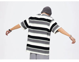 SQ2 Multi Striped Color Loose T-Shirt , - Streetwear T-Shirts - Slick Street