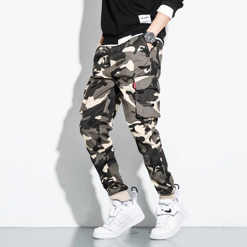 StripeLine- Baggy Black Cargo Pants