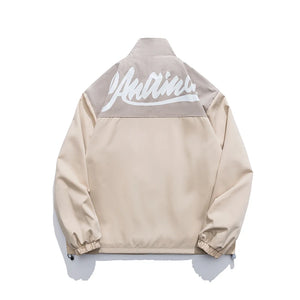 AMAIMON Stand-Up Collar Windbreaker Jacket Khaki, XS - Streetwear Jacket - Slick Street