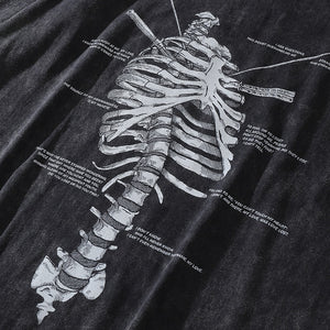 Charcoal The sternum Diagram T-Shirt , - Streetwear T-Shirts - Slick Street