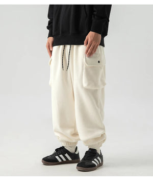 Unicolorous Fleece Cargo Joggers , - Streetwear Joggers - Slick Street