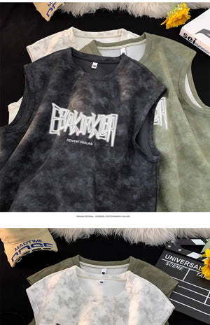 EBAK Tie-dye Sleeveless T-Shirt , - Streetwear T-Shirts - Slick Street
