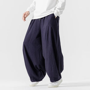 Lantern Loose Style Pants XS, Navy - Streetwear Pants - Slick Street
