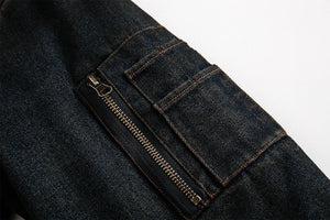 Coal Black Washed Fur Hooded Jacket , - Streetwear Jacket - Slick Street