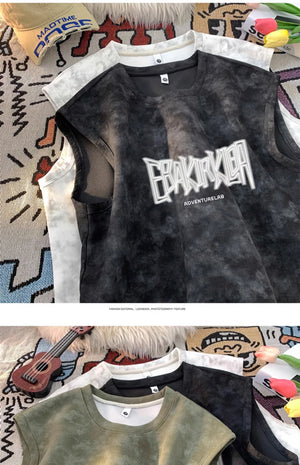 EBAK Tie-dye Sleeveless T-Shirt , - Streetwear T-Shirts - Slick Street