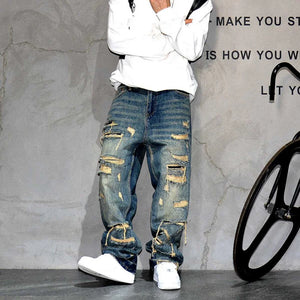 Indigo 26 Blue Distressed Jeans , - Streetwear Jeans - Slick Street