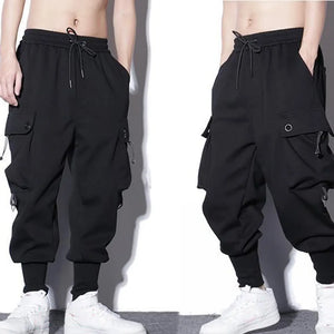 Harem Shadow Tone Ankle Rib Pants , - Streetwear Pants - Slick Street