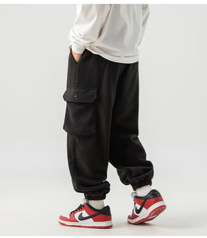 Unicolorous Fleece Cargo Joggers , - Streetwear Joggers - Slick Street