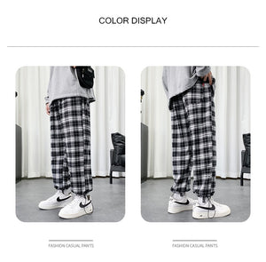 Black And White Checkered Pattern Pants , - Streetwear Pants - Slick Street