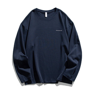 We lead, others copy© Casual Solid Long Sleeve Navy, XS - Streetwear T-Shirts - Slick Street