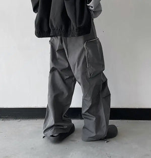Large Knee Pocket Baggy Pants , - Streetwear Pants - Slick Street