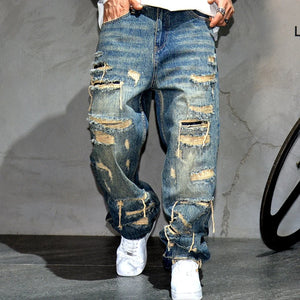 Indigo 26 Blue Distressed Jeans , - Streetwear Jeans - Slick Street