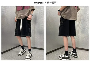 Pentagram Star Embroider Shorts , - Streetwear Shorts - Slick Street