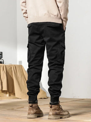 Slim Fit Elastic Ankle Pants , - Streetwear Pants - Slick Street