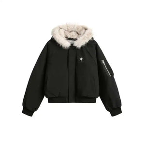 Star Pendant Winter Jacket , - Streetwear - Slick Street