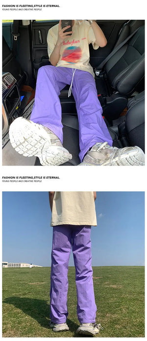 Solid Color Oversized Cargo Pants , - Streetwear Pants - Slick Street