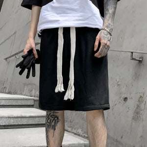 Casual Black Color Knee Length Shorts , - Streetwear Shorts - Slick Street