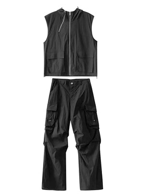 Pyro Ghost Sleeveless Cargo Pants Set , - Streetwear Tracksuits - Slick Street