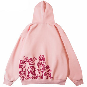 We V Cartoon Sketch Hoodie , - Streetwear Hoodie - Slick Street