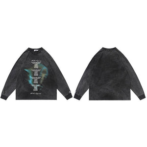 Hip Hop Letters Graphic Streetwear T-Shirt Black, M - Streetwear T-Shirts - Slick Street