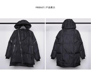 Long Zipper Style Padded Jacket , - Streetwear Jacket - Slick Street