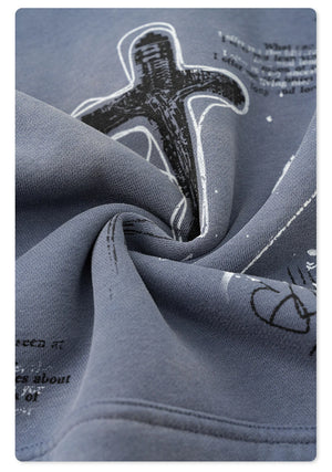 Crucifix Cross Graphic Pullover Hoodie , - Streetwear Hoodie - Slick Street