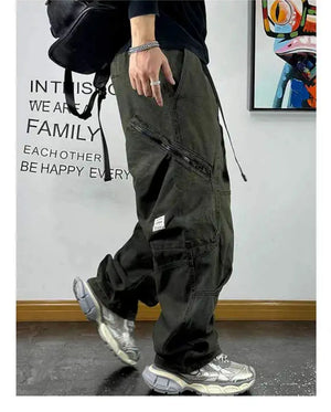 Multi-Pocket Cargo Baggy Pants , - Streetwear Pants - Slick Street