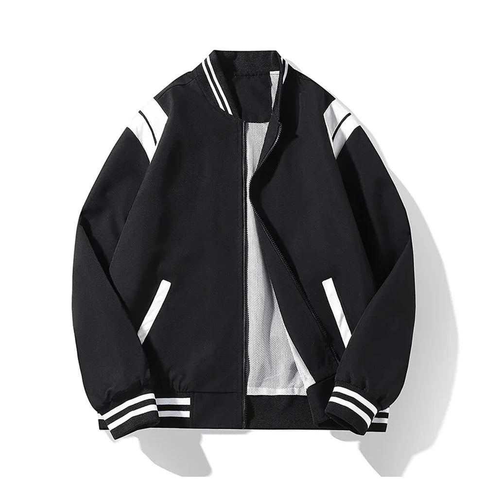 Joint Varsity Stripe Sleeve And Collar Jacket Slick Street