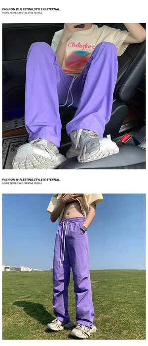 Solid Color Oversized Cargo Pants , - Streetwear Pants - Slick Street