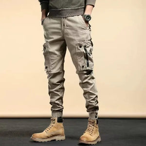 Tactical Slim Cargo Pants Khaki, XS - Streetwear Pants - Slick Street
