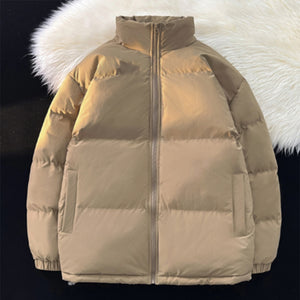 Puffer Mandarin Collar With Puff Sleeves Jacket , - Streetwear Jacket - Slick Street