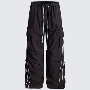 Baggy Stripe Cargo Joggers , - Streetwear - Slick Street
