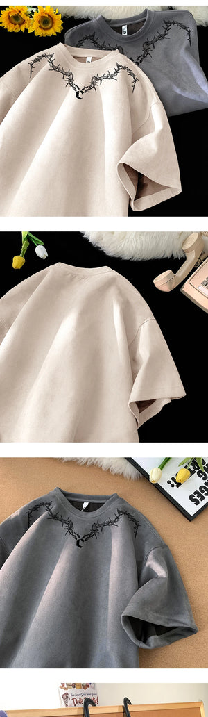 Spine Thorns Crew Neck T-Shirt , - Streetwear T-Shirts - Slick Street