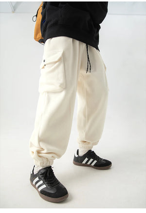 Unicolorous Fleece Cargo Joggers , - Streetwear Joggers - Slick Street