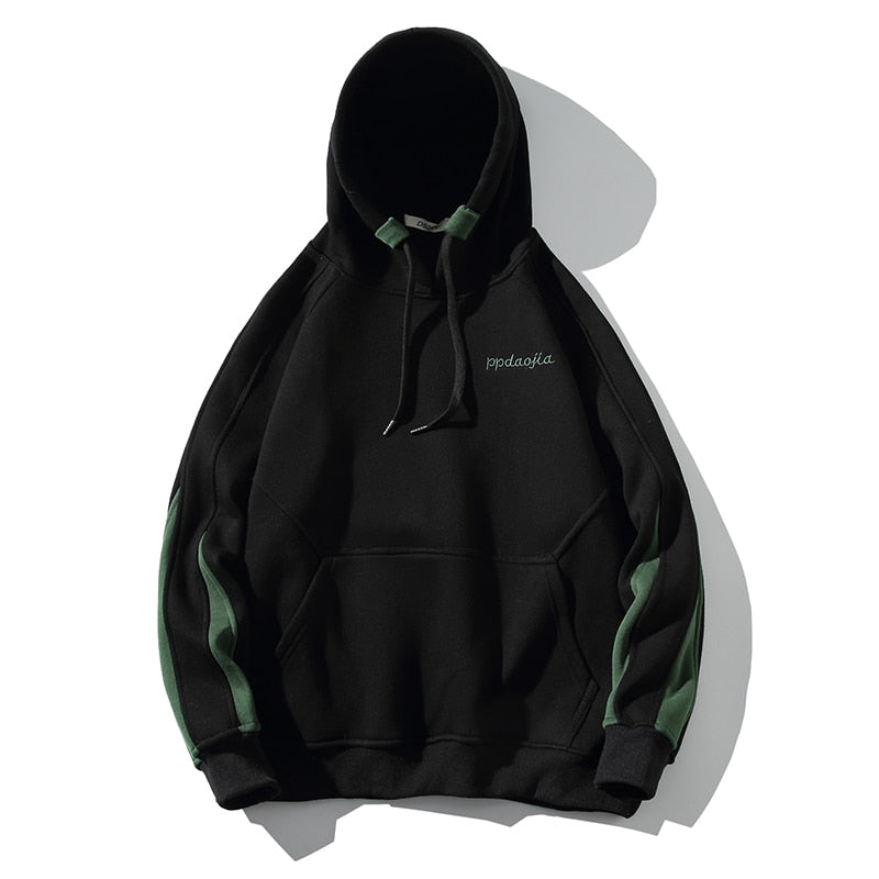 Forever Young Green Stripped Sleeves Hoodie ,  - Streetwear Hoodie - Slick Street